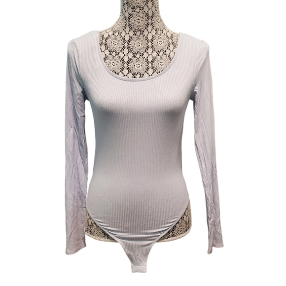 NWOT Wild Fable Women's Light Blue Ribbed Bodysuit S - Picture 7 of 8